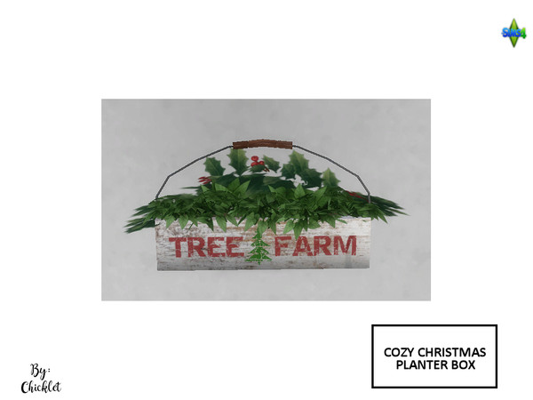 Sims 4 — Cozy Christmas Clutter - Rustic Planter Box by Chicklet — This is Part 3 of my Cozy Christmas Clutter Set Tis