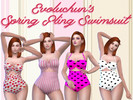 Sims 4 — Evoluchun's Spring Fling Swimsuit - Mesh needed by evoluchun — These are cute spring colored swimsuits for the