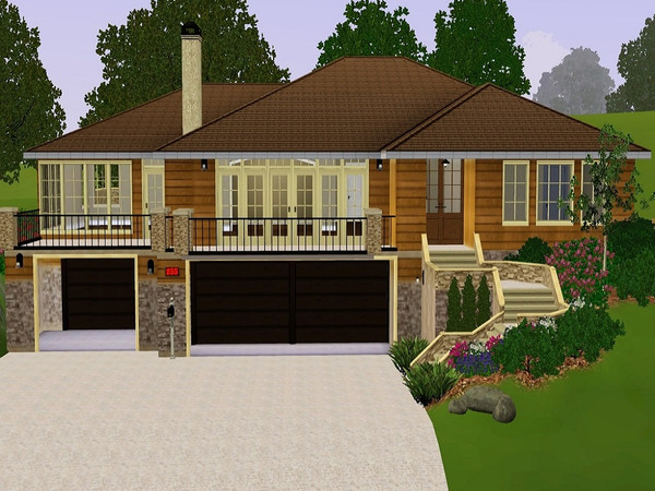 Sims 3 — Asher by jparham2 — This ranch-style house feature beautiful landscaping, 3 bedrooms, 2 bathrooms, laundry, open