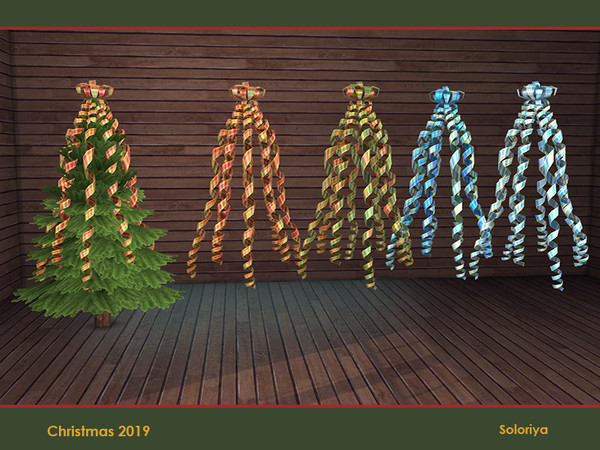 Sims 4 —  Christmas 2019. Garland by soloriya — Christmas tree garland. Part of Christmas 2019 set. 4 color variations.