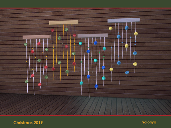 Sims 4 — Christmas 2019. Curtains with Decorations Balls by soloriya — Curtains with decorations balls. Part of Christmas