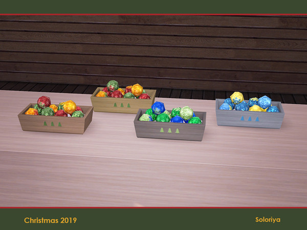 Sims 4 — Christmas 2019. Box with Decorations Balls by soloriya — Box with decorations balls. Part of Christmas 2019 set.