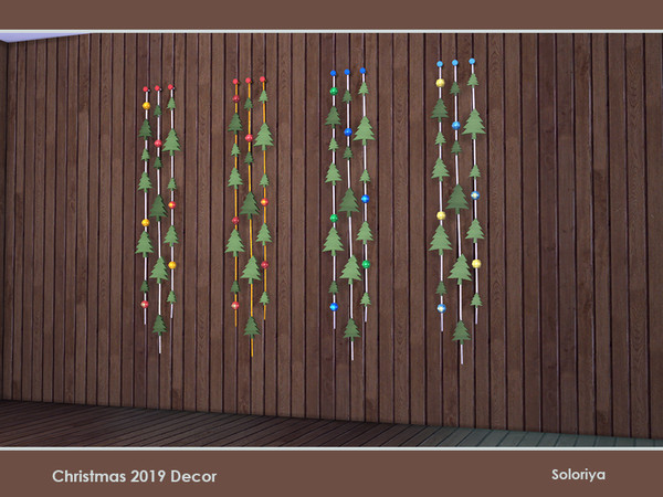 Sims 4 — Christmas 2019 Decor. Trees Wall Sculpture by soloriya — Trees wall sculpture. Part of Christmas 2019 Decor set.