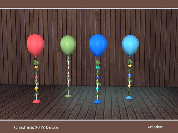 Sims 4 — Christmas 2019 Decor. Balloon by soloriya — Balloon with small wooden trees. Part of Christmas 2019 Decor set. 4