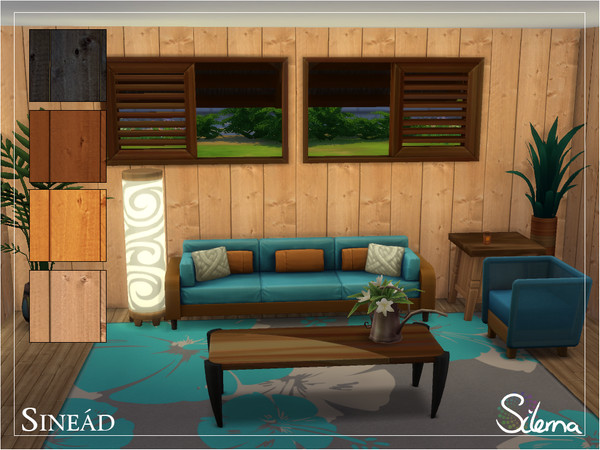 Sims 4 —  by Silerna — wooden walls for inside, but if you want them outside, it could look good too!