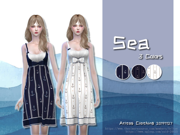 Sims 4 — Sea  by Arltos — 3 colors. New mesh by me.