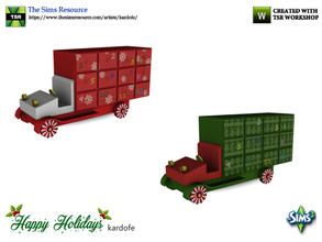 Sims 3 — kardofe_Happy Holidays_Advent Calendar by kardofe — Advent calendar on a decorative toy truck, in two different