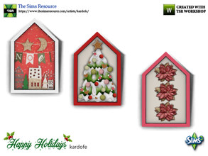 Sims 3 — kardofe_Happy Holidays_Little house by kardofe — Wall decoration in the form of a small house with Christmas