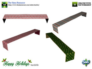 Sims 3 — kardofe_Happy Holidays_Table runner by kardofe — Table runner with Christmas motifs, can be placed on the table