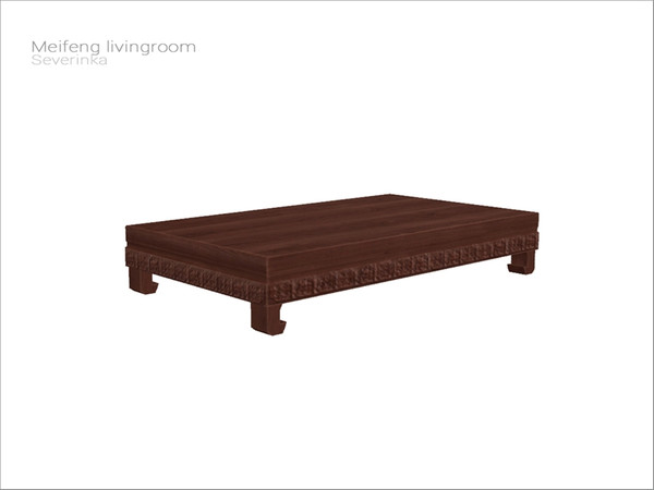 Sims 4 — [Meifeng livingroom] - big coffee table by Severinka_ — Big coffee table (Asian style) From the set 'Meifeng