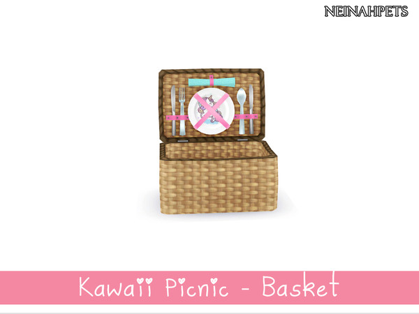 Sims 4 — Kawaii Picnic - Basket  {Mesh Required} by neinahpets — A recolor of a decorative picnic basket.