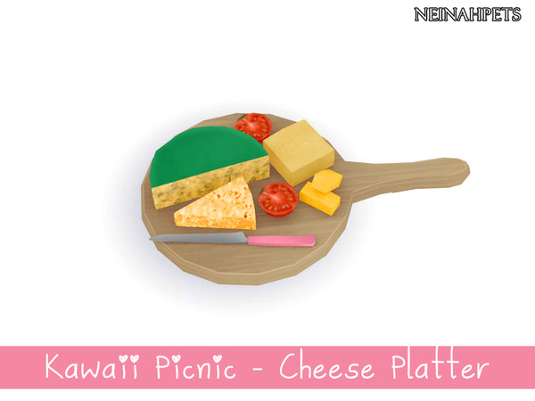 Sims 4 — Kawaii Picnic - Cheese Platter {Mesh Required} by neinahpets — A recolored cheese platter.