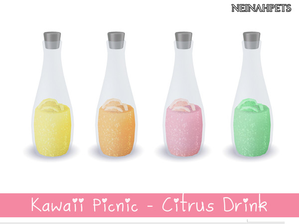 Sims 4 — Kawaii Picnic - Citrus Drink {Mesh Required} by neinahpets — A collection of citrus drinks - lime, lemon,
