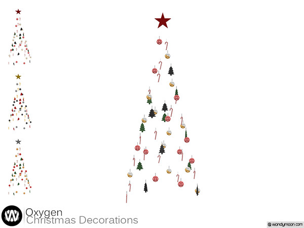 Sims 4 — Oxygen Christmas Tree Ornaments by wondymoon — - Oxygen Christmas Decorations - Christmas Tree Ornaments -