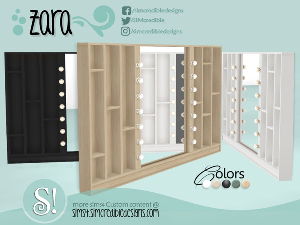 Sims 4 — Zara *decor* mirror by SIMcredible! — by SIMcredibledesigns.com available at TSR 5 colors variations