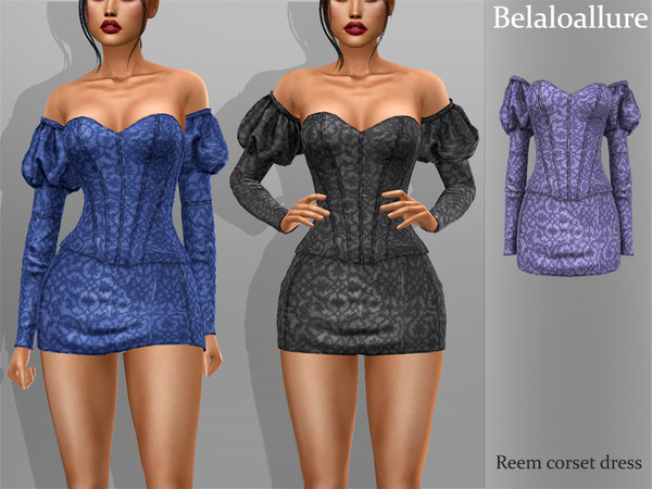 Sims 4 — Belaloallure_Reem corset dress by belal19972 — Mini corset dress dress for your sims , enjoy :) 