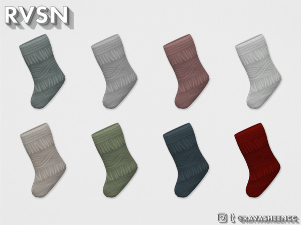 Sims 4 — Treat Yo' Elf Knit Stocking by RAVASHEEN — This knit stocking has Joanna Gaines vibes all over it. With a cute