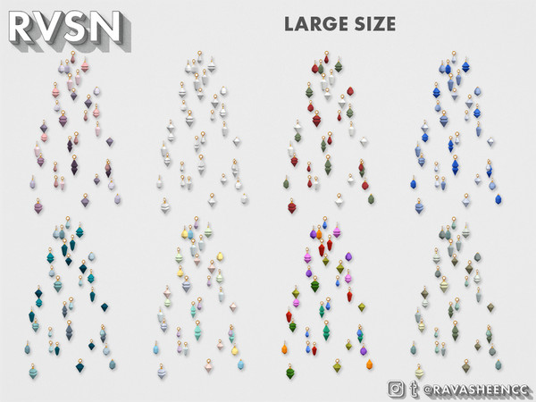 Sims 4 — Tree-mendous Ornaments - Large by RAVASHEEN — These ornaments are simply tree-mendous. There are 8 ornament