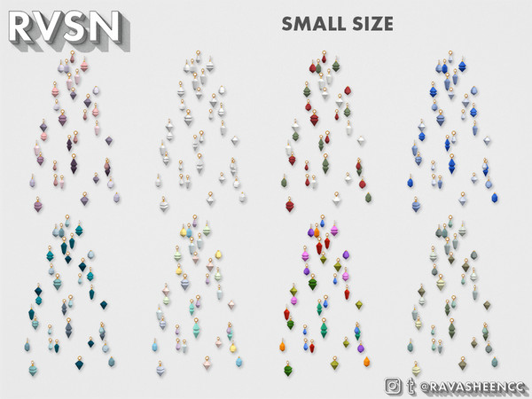 Sims 4 — Tree-mendous Ornaments - Small by RAVASHEEN — These ornaments are simply tree-mendous. There are 8 ornament