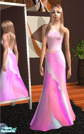 Sims 2 — Rainbow Flowing Gown by nikisatez05 — 