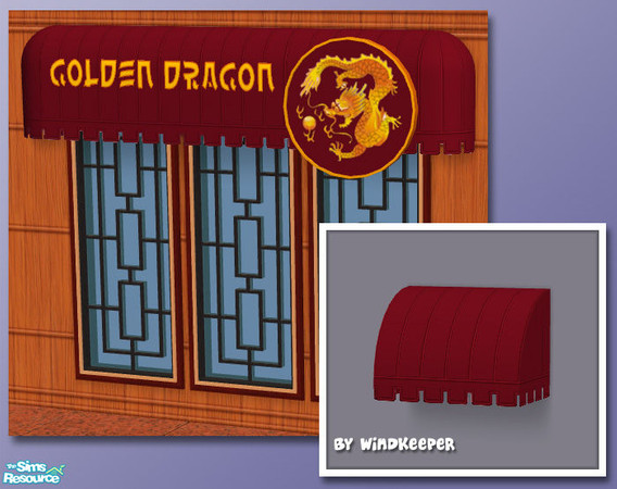 Sims 2 — Window Awning - burgundy by Windkeeper — Recolor of Window Awning. Requires that file to work. Will appear for