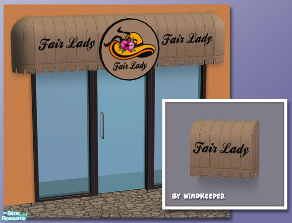 Sims 2 — Business Awning 1 - Fair Lady by Windkeeper — Recolor of Business Awning 1 from this set. Requires that file to