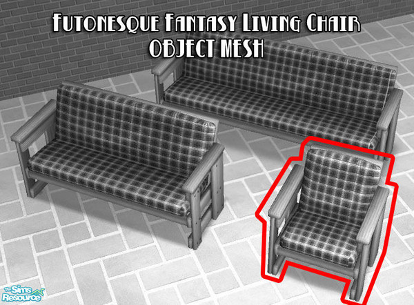 Sims 2 — Futonesque Fantasy Living Chair - Mesh by BeOSBoxBoy — Maxis-matching - matches the Futonesque Fantasy Sofa