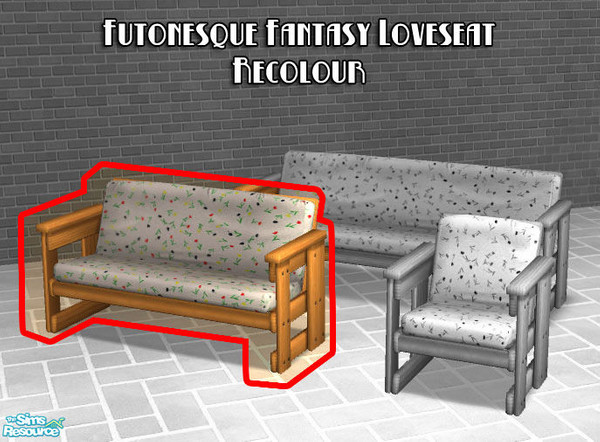 Sims 2 — Futonesque Fantasy Loveseat - White by BeOSBoxBoy — Maxis-matching Loveseat - matches the Futonesque Fantasy