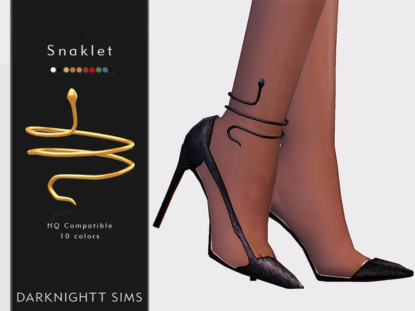 Sims 4 — Snaklet *Fixed* by DarkNighTt — Snaklet [Right] You can find it in Accessories (Socks). [Not usable with Bicep