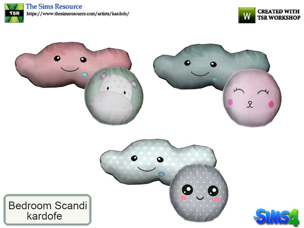 Sims 4 — kardofe_Bedroom Scandi_Cushions by kardofe — Set of two children's cushions in three different options 