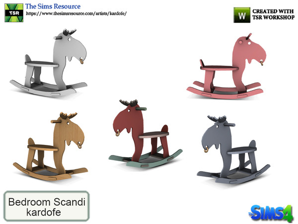 Sims 4 — kardofe_Bedroom Scandi_Reindeer by kardofe — Reno wooden rocker, is a chair, in five color options 
