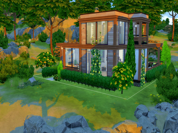Sims 4 — Modern Retreat by LJaneP6 — This beautiful modern retreat with a view of the water is great for Sims starting