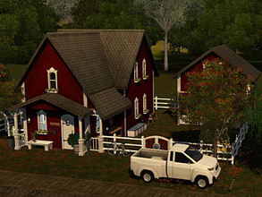 Sims 3 — The Little Cottage and Stable NO CC by sgK452 — Old restored farmhouse with stable. 1 bedroom for parents, 1