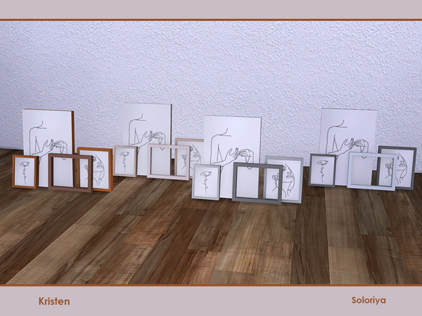Sims 4 — Kristen, part 2. Paintings by soloriya — Three paintings and a frame in one mesh. Part of Kristen, part 2 set. 4