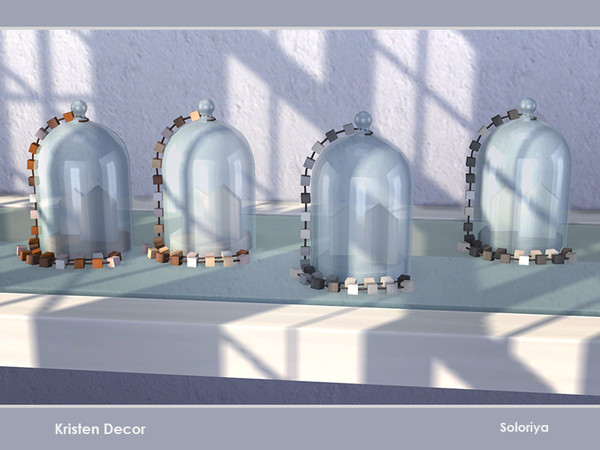 Sims 4 — Houses under Glass by soloriya — Two wooden houses under glass. Part of Kristen Decor set. 4 color variations.