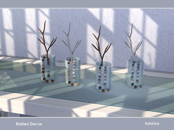 Sims 4 — Kristen Decor. Branch in a Glass by soloriya — Branch in a glass with beads. Part of Kristen Decor set. 4 color