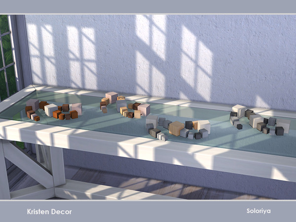 Sims 4 — Kristen Decor. Cubes by soloriya — Big square beads-cubes. Part of Kristen Decor set. 4 color variations.