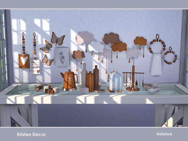 Sims 4 — Kristen Decor by soloriya — A set of decorative objects for your any rooms. Includes 11 objects, has 2 color