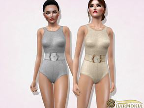 Sims 3 — Glitter One-piece Swimsuit by Harmonia — 3 color. recolorable Please use a color suitable for the texture (light