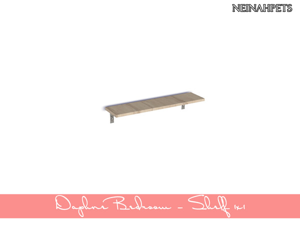 Sims 4 — Daphne Bedroom - Shelf 1x1 {Mesh Required} by neinahpets — A small wooden shelf retexture.
