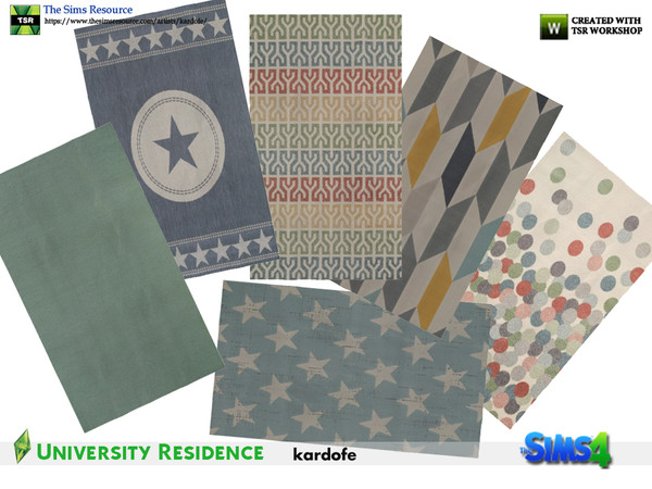 Sims 4 — kardofe_University Residence_Rug by kardofe — Large carpet in six different options 