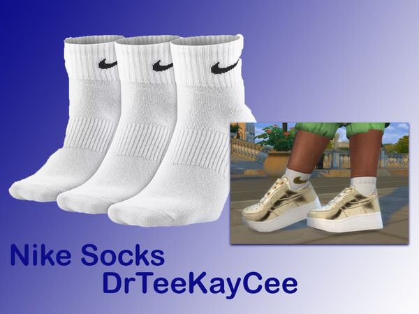 Sims 4 — Nike Socks - Base Game by drteekaycee — So you can't have your sims wearing Nike's without wearing Nike socks!