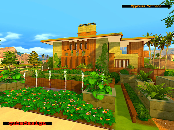 Sims 4 — Cypress Terrace by qubedesign — Today we have a large family home in the Prairie Style featuring 3 large