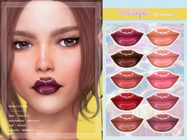 Sims 4 — [ Merope ] - Lip Colour by Screaming_Mustard — A super shiny lip colour with high gloss. For females, teen +.