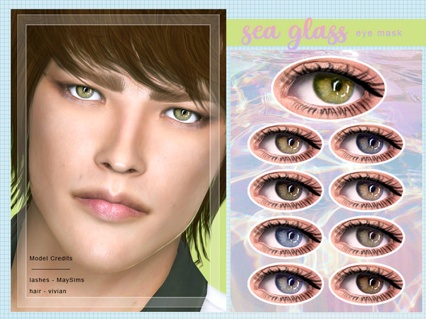 Sims 4 — [ Sea Glass ] - Eye Mask by Screaming_Mustard — A new shiny eye mask. For males and females, toddler +. With