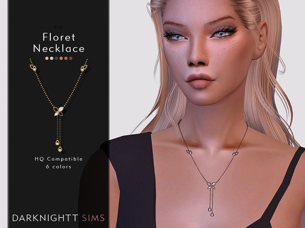 Sims 4 — Floret Necklace by DarkNighTt — Floret Necklace Have 6 colors. HQ mod compatible. Hope you enjoy!