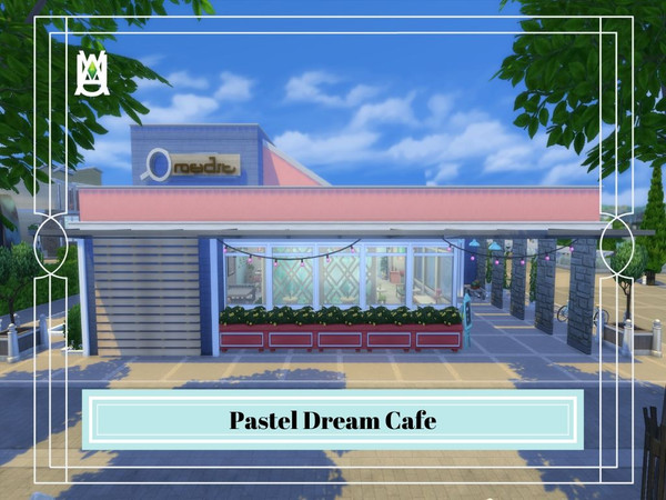 Sims 4 — Pastel Dream Cafe. by auvastern — A famous cozy cafe among university student. Enjoy yourself by drinking