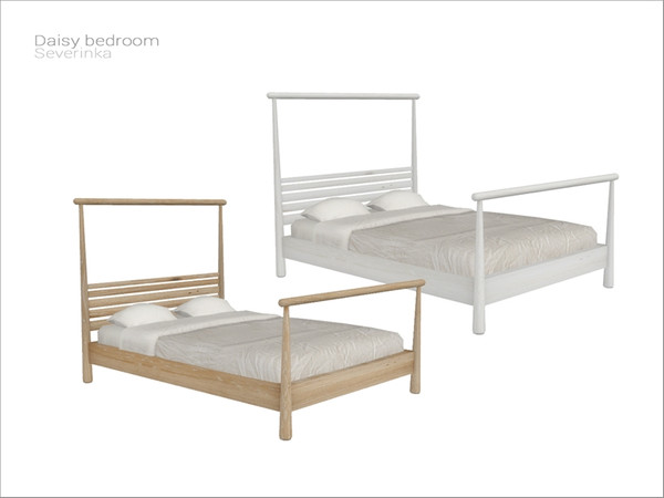 Sims 4 — [Daisy bedroom] - double bed by Severinka_ — Double bed From the set 'Daisy bedroom' Build / Buy category:
