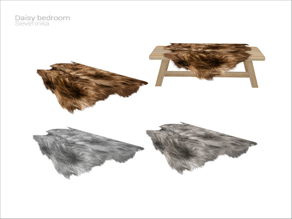 Sims 4 — [Daisy bedroom] - fur plaid by Severinka_ — Fur plaid for bench (coffee table) From the set 'Daisy bedroom'
