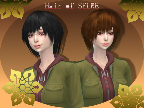 Sims 4 — SELRE Rhombic bob hair by Selre — ALL Lot. There is 15 colors of color. A hat mode is made, but I may stick out.